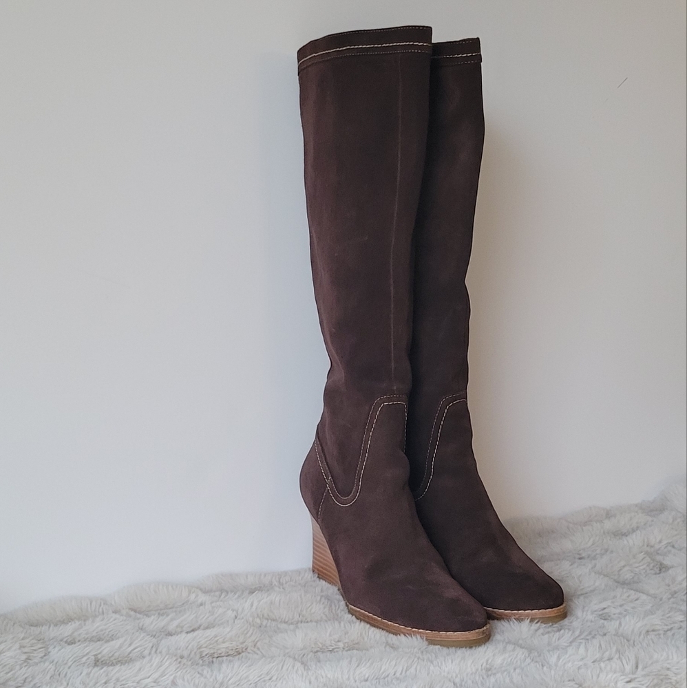 Ann Taylor Loft Brown Suede Knee-high Boots 7 1/2